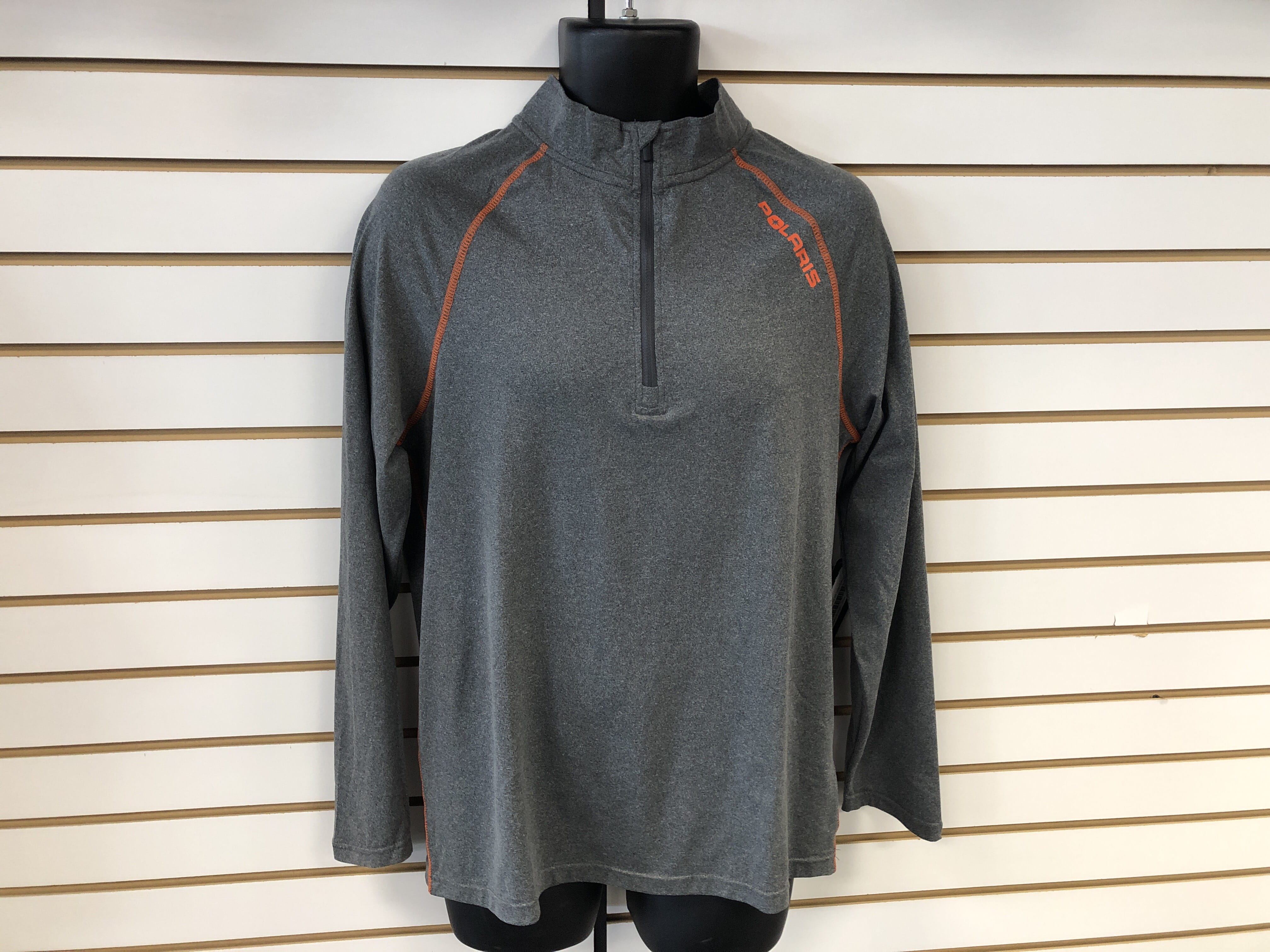 TECH 1/4 ZIP GREY/ORANGE L
